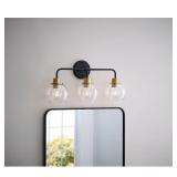 22.75in 3Light MatteBlack Transitional Vanitylight