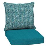 Teal Medallion Deep seat patio chair cushion