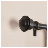 Kirby Matte Black Steel Single Curtain Rod/Finials