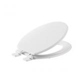 Wood White Elongated Soft Close Toilet Seat