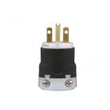 3-wire grounding Industrial Straight Plug , Black