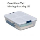 8.5Gallons Clear Stackable Tote/Latching Lid-2Sets