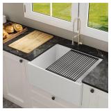 24x20 FireclaySingle bowl Workstation Kitchen Sink