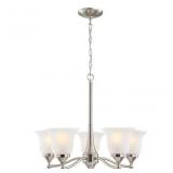 5 -Light Etched glass Mixed material Chandelier