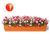 Rectangle 35.51 x 8.03-in Orange Recycled plastic