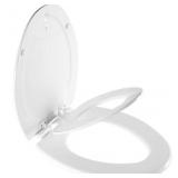 Wood White Elongated Soft Close Toilet Seat