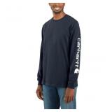 Men's Blue Long sleeve Solid T-shirt ( M )
