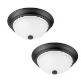 13-in Matte Black Flush Mount Light 2 -Pack