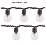 String Light with 100 White -Light LED Globe Bulbs