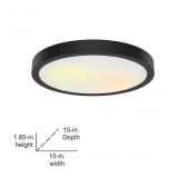1 -Light 15-in ntegrated LED Flush Mount Light