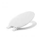 Wood White Elongated Soft Close Toilet Seat
