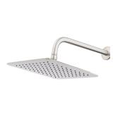 1Spray Brushed Nickel 10in Square Rain Shower Head