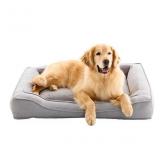 Rectangular Twill Polyester Bolster Dog Bed- Large