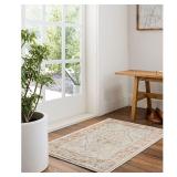 2x3ft Medallion Oriental Spot Clean Runner rug