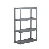 4-Tier Plastic Utility shelving unit/Solid Shelves