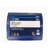 30x50-ft Blue Waterproof Polyethylene 5-mil Tarp