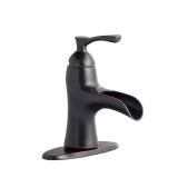 4in 1handle Bathroom Sink Faucet /Drain/Deck Plate