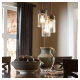 3Light Clear glass Jar Small Hanging Pendant Light
