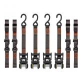 Ratchet Strap/ S-Hook3000-lb Break Strength 4-Pack