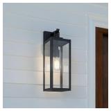18-in H Matte Black Hardwired Outdoor Wall Light