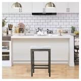 Upholstered Wood Bar Stool