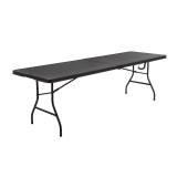 2.6-ft x8-ft Black Folding banquet table 8 -Person