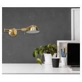 1-Light Brushed Gold Industrial Wall Sconce