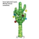 4.5-ft LED Cactus with Ornaments Yard Decoration
