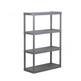 4-Tier Plastic Utility shelving unit/Solid Shelves