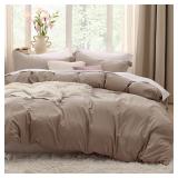 Bedsure Khaki Duvet Cover King Size - 3 Pieces
