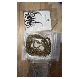 Gold Necklace,Spider Earrings,7pcs Bracelets