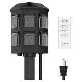 Outdoor Power Stake Timer, 100FT Remote Control