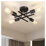 16 In. Black Semi-Flush Mount Ceiling Light
