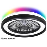 Ceiling Fan with Light (Black, 20')