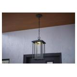 Outdoor Pendant Light Fixture with Seeded Glass