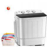 Mini Twin Tub 18lbs Washing Machine(18lbsBlack)