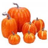 Foam Pumpkins Set of 7 Artificial Pumpkins Decor