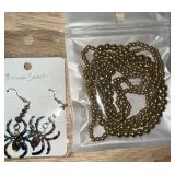 7pcs Stackable Bead Bracelets ,Spider Earrings