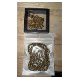 Gold Initial Necklace, 7pcs Bead Bracelets