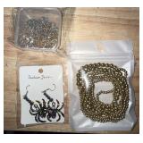 Gold Necklace,Spider Earrings,7pcs Bracelets