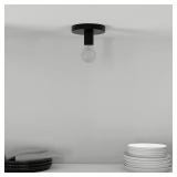 1 -Light 6-in Matte Black Flush Mount Light