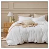 Bedsure 100% Washed Cotton Duvet Cover King Size
