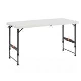 4 ft. Rectangle Almond Resin Table Seats 4