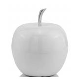Metal White Decorative Apple Tabletop Sculpture