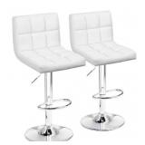 Metal Adjustable Bar Stool/PU Leather-Seat-2PCS
