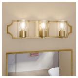 3Light Gold Traditional Bathroom Vanity light