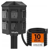 Power Strip/Stake Waterproof,10FT Extension Cord