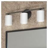 22 in. 3-Light Glass Modern Bathroom Vanity Light