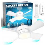 Socket Breeze Socket Fan Light with Remote