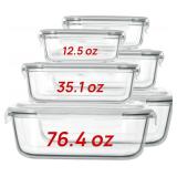 LargeGlass Food Storage Containers with Lids6 pack